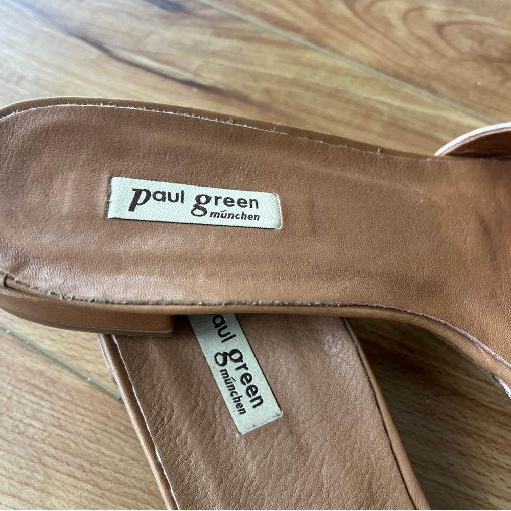 Paul Green Metallic Pink Flower Slide Sandals thongs - Picture 4 of 7